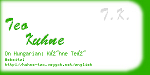 teo kuhne business card